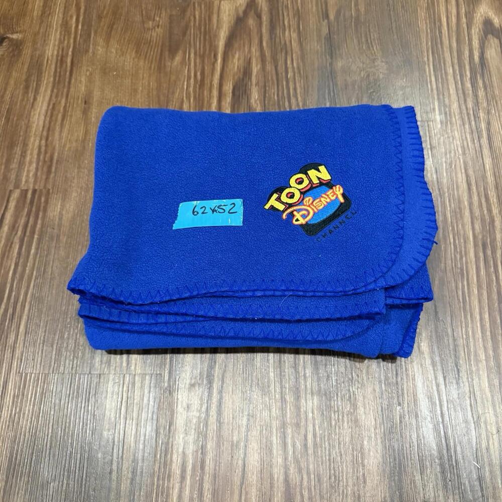 NWOT‎ Vintage 90s RARE Toon Disney Channel Fleece Throw Blanket Blue Size 62x52